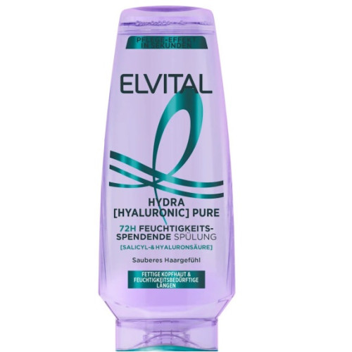 Кондиціонер для волосся з жирним корінням і недостатнім зволоженням по довжині L'Oreal Paris Elvital Hydra Hyaluronic Pure 250 мл. Кондиціонер для волосся з жирним корінням і недостатнім зволоженням по довжині L'Oreal Paris Elvital Hydra Hyaluronic Pure 250 мл.